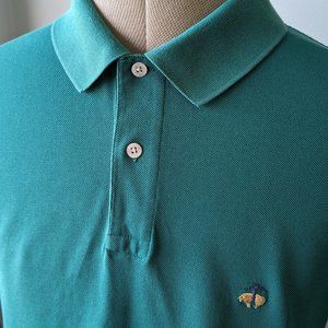 Brooks Brothers Polo Shirt Men's Large Green Original Fit Performance Cotton